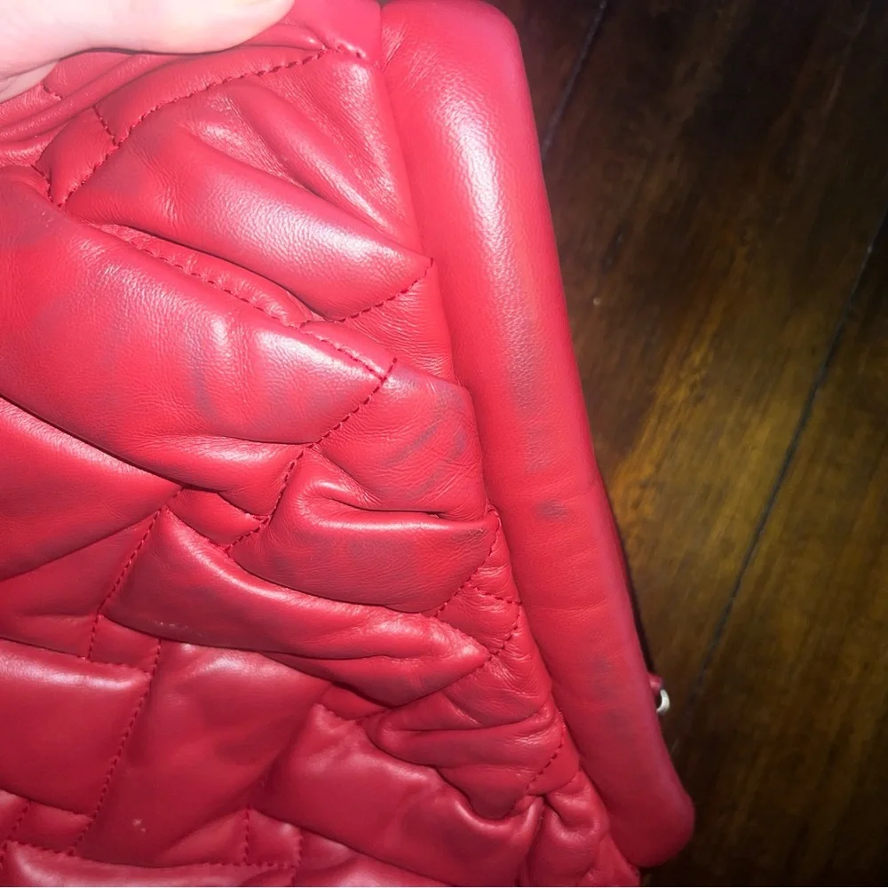 Kurt Geiger Kensington Red Quilted Crossbody Bag - Picture 5 of 7